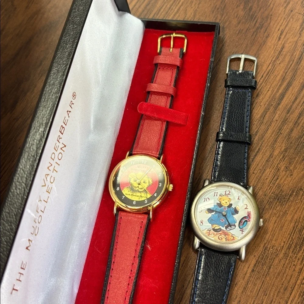 The Muffy Vanderbear Collection Bundle Set of 2 Watches Leather Band WORKING